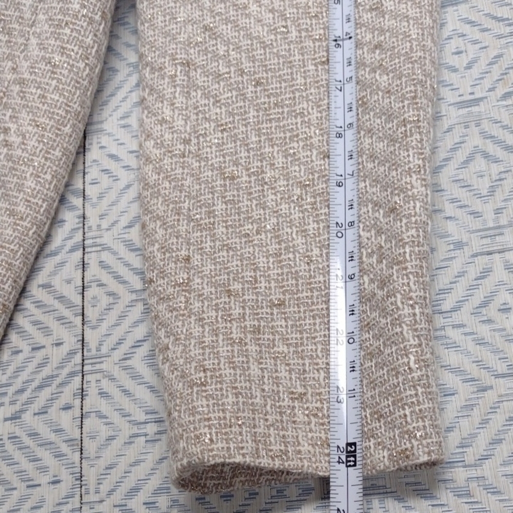 Zara Cream And Gold Textured Women's Blazer - Picture 8 of 16